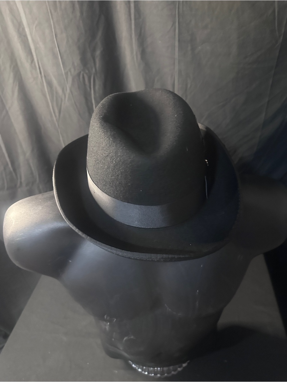 Black Felt Fedora Hat-Bruno Capello godfather collection hat-size XL-#656